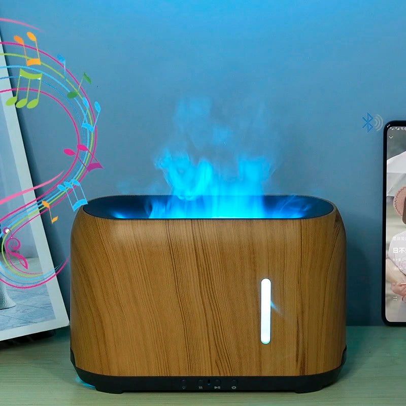 Flame Aroma Diffuser Home Fragrance Air Freshener With Inbuilt Bluetooth Speaker + Free Fragrance Oil